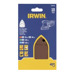 Schuuraccessoires > IRWIN schuurvel voor multischuurmachines Bosch PSM, Skil, Lux, Metabo, zelfklevend K40/K80/K120/K180, 10 stuks