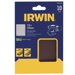 Schuuraccessoires > IRWIN schuurvel 140 x 115 mm K150 voor klembevestiging, zonder perforatie, 10 stuks.