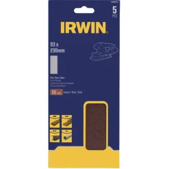 Schuuraccessoires > IRWIN schuurvel 230 x 93 mm K60 voor klembevestiging, zonder perforatie, 5 stuks.