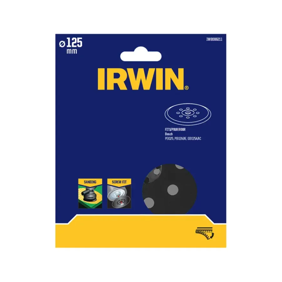 Schuuraccessoires > IRWIN schuurzool rond Ø125 mm voor excentrische schuurmachine van Bosch