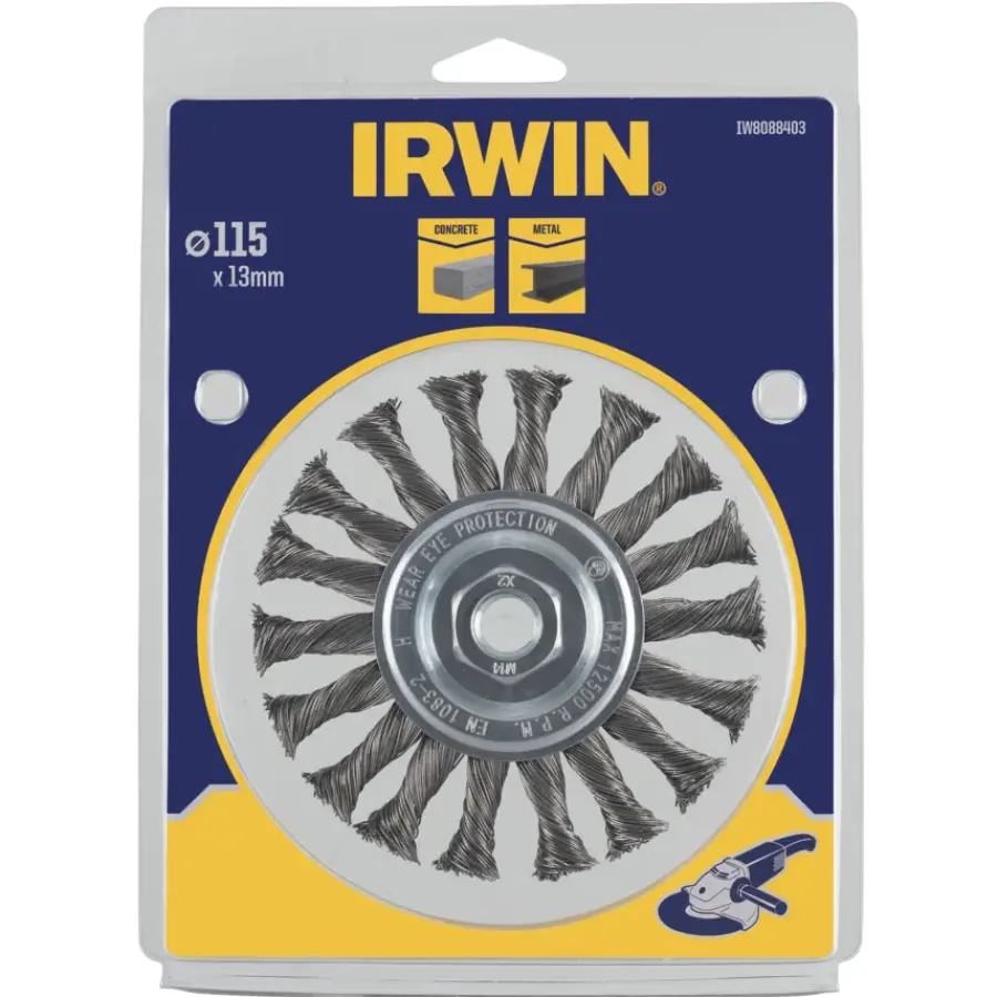 Slijpaccessoires > IRWIN staaldraadband 115 mm voor haakse slijper