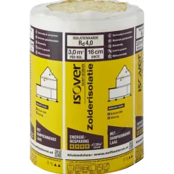 Dakisolatie|Glaswol > Isover zolderisolatie glaswol 500x60cm, dikte 16cm (Rd 4.0) 3,0m²