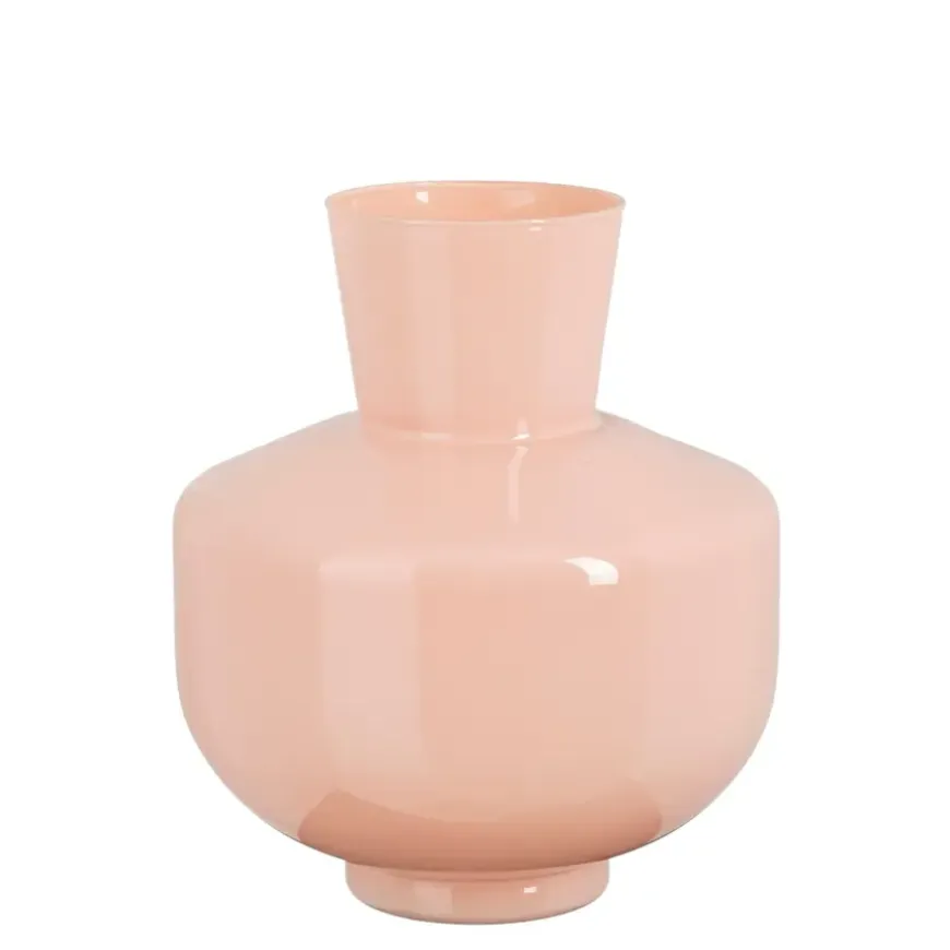 Judy vaas recycled glas roze - h29,5xd25cm