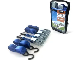 Aanhanger Accessoires > Jumbo spanbanden set met S-haken en eindloos - blauw - 4 stuks
