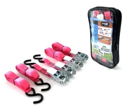 Aanhanger Accessoires > Jumbo spanbanden set met S-haken en eindloos - roze - 4 stuks