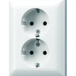 Inbouw Schakelmateriaal|Stopcontacten & Overige Contactdozen > JUNG AS500 Inbouw Dubbel Geaard Stopcontact Wit