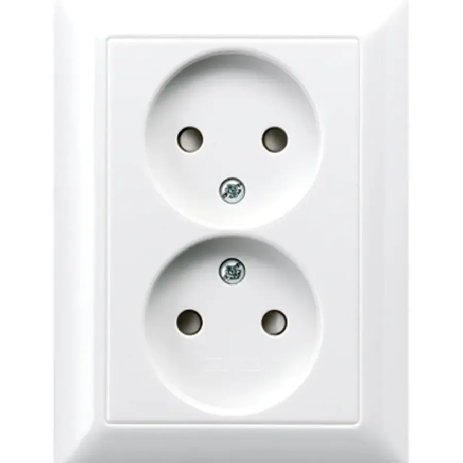 Inbouw Schakelmateriaal|Stopcontacten & Overige Contactdozen > JUNG AS500 Inbouw Dubbel Stopcontact Wit