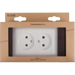 Inbouw Schakelmateriaal|Stopcontacten & Overige Contactdozen > JUNG AS500 Inbouw Dubbel Stopcontact Wit