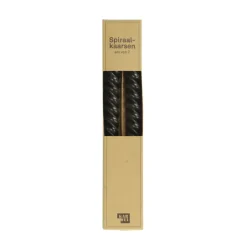 Kaars spiraal zwart 25 cm - set van 2