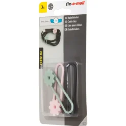 Kabelklemmen > Fix-o-moll Kabelbinder bloem 3 kleuren 25x77mm - 3 stuks