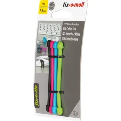 Kabelklemmen > Fix-o-moll Kabelbinder fix-o-tie 4 kleuren 76mm - 4 stuks