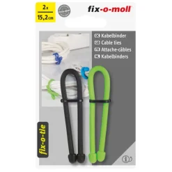 Kabelklemmen > Fix-o-moll Kabelbinder Fix-o-tie zwart-groen 152mm - 2 stuks