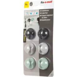 Kabelklemmen > Fix-o-moll Kabelhouders zelfklevend 3 kleuren 28x15mm - 6 stuks