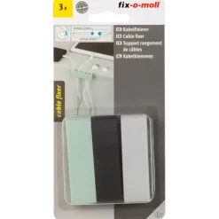 Kabelklemmen > Fix-o-moll Kabelhouders zelfklevend 3 kleuren 70x20x13mm - 3 stuks