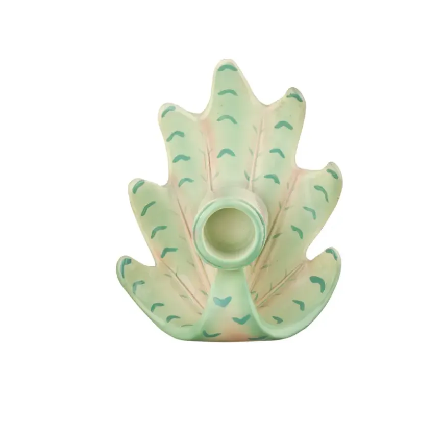 Kandelaar keramiek schelp groen