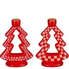 Kandelaar kerstboom rood per stuk - l13xb7xh18,5cm