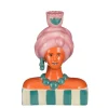 Kandelaar vrouw blauw - l15xb8xh21cm