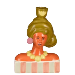 Kandelaar vrouw roze - l15xb8xh21cm