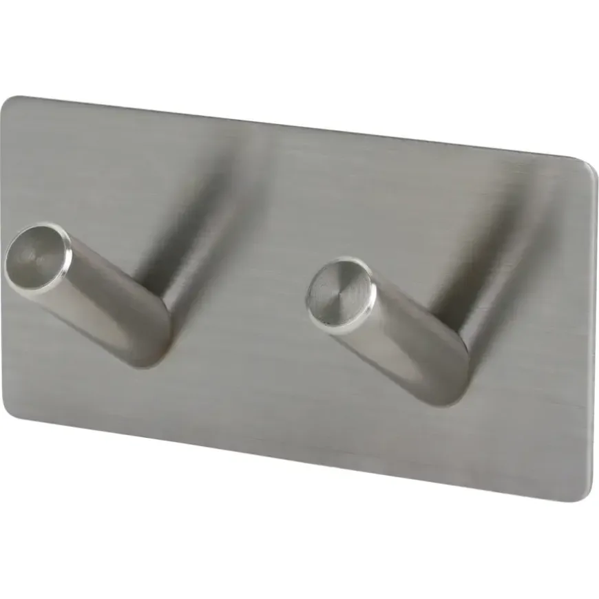 Kapstok 2 haken Jette RVS 87 mm 2 stuks