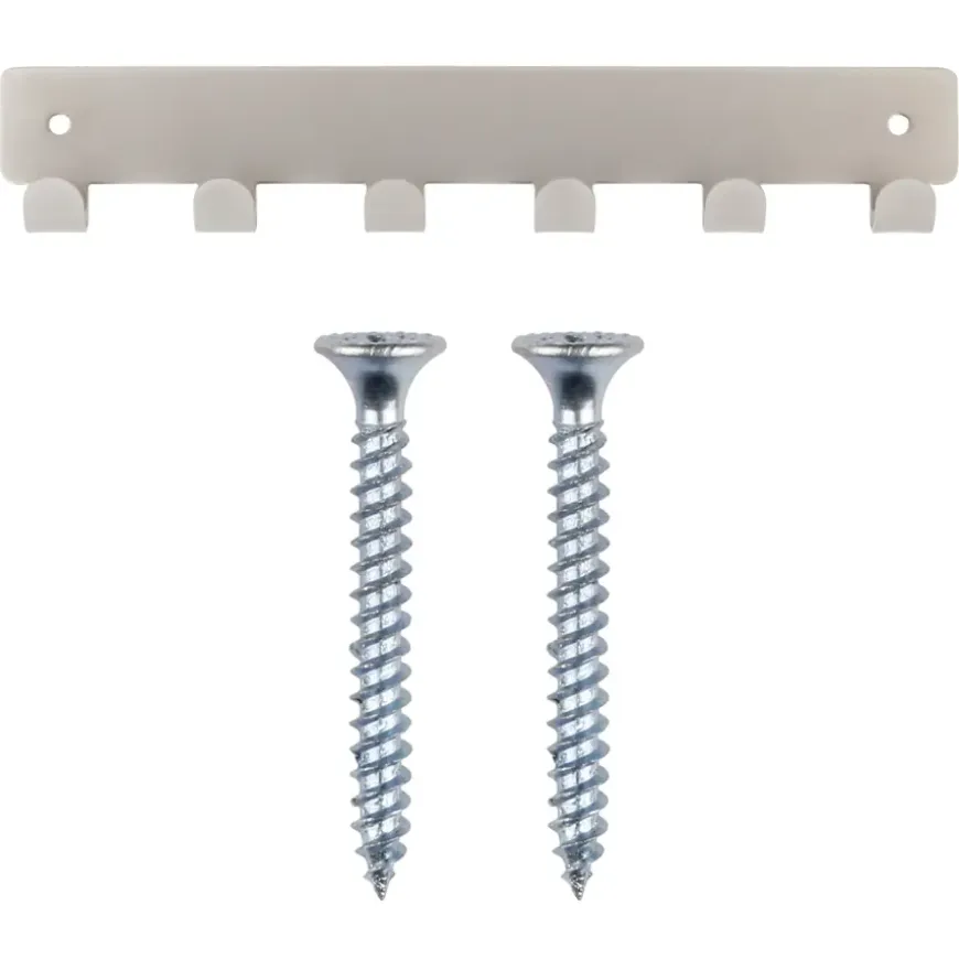 Kapstok 6 haken Petra RVS look zamak 240 mm