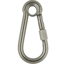 Karabijnhaak dicht oog met schroefborging 10x100mm