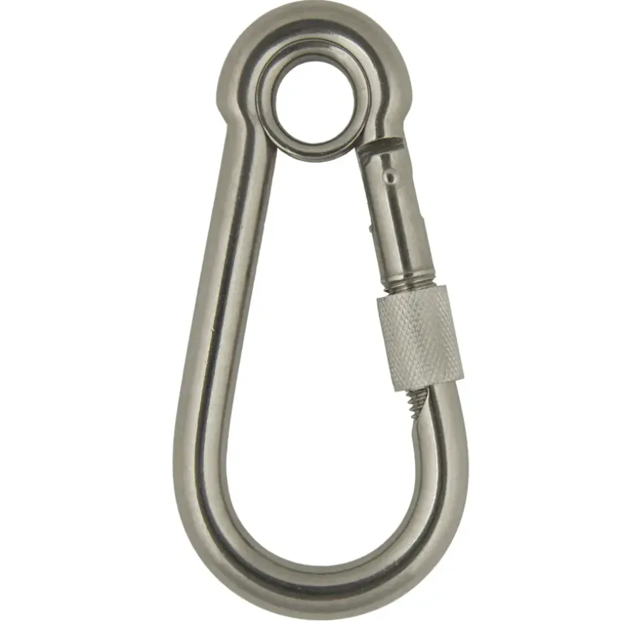 Karabijnhaak dicht oog met schroefborging 11x120mm