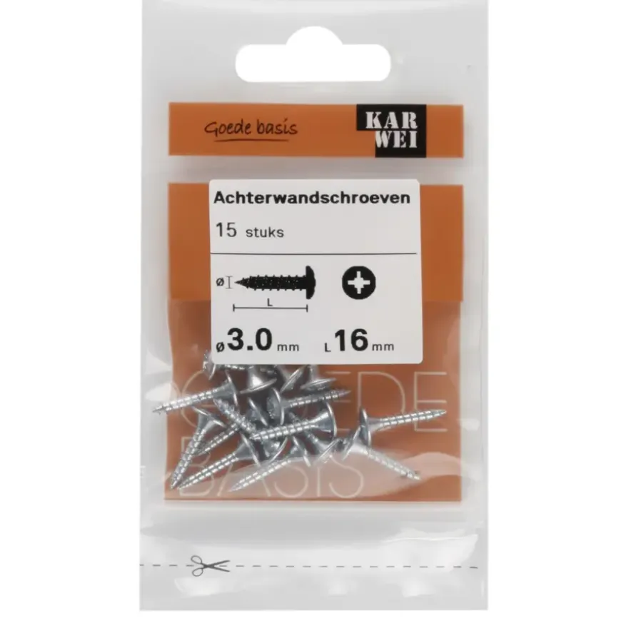 KARWEI achterwandschroef 3x16 mm (15 stuks)