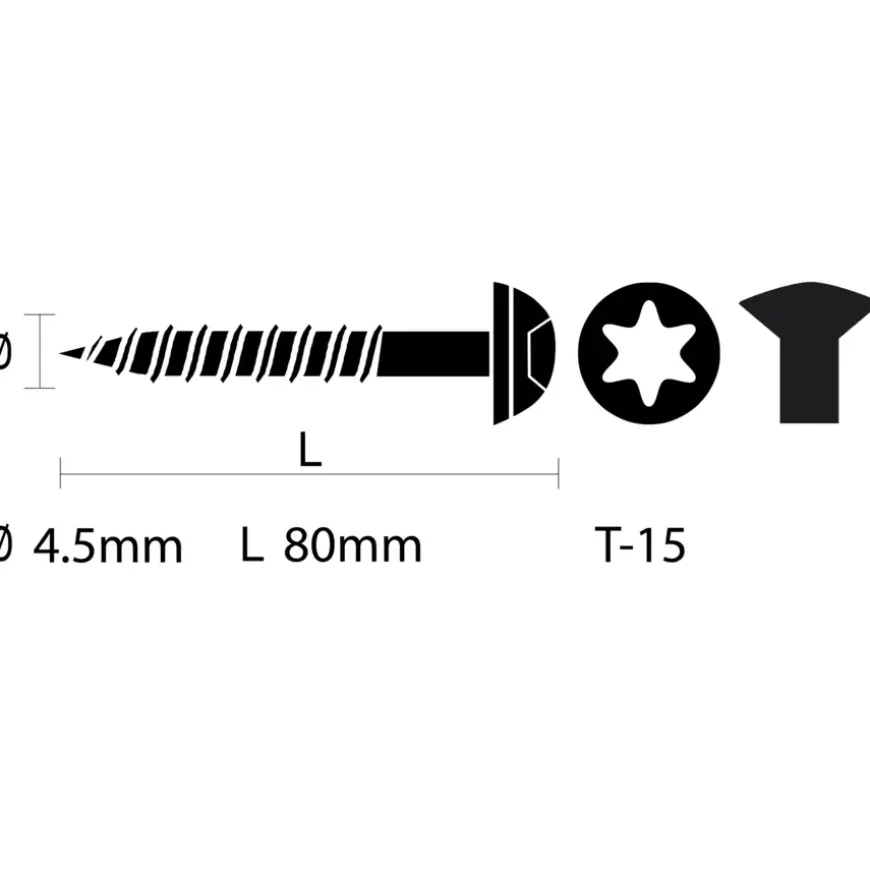 KARWEI afdichtschroef 4,5x80 mm (15 stuks)