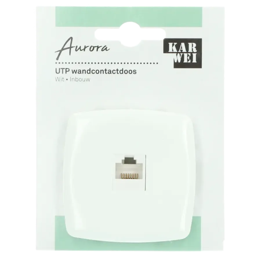 Inbouw Schakelmateriaal|Stopcontacten & Overige Contactdozen > KARWEI Aurora UTP Wandcontactdoos CAT5 wit