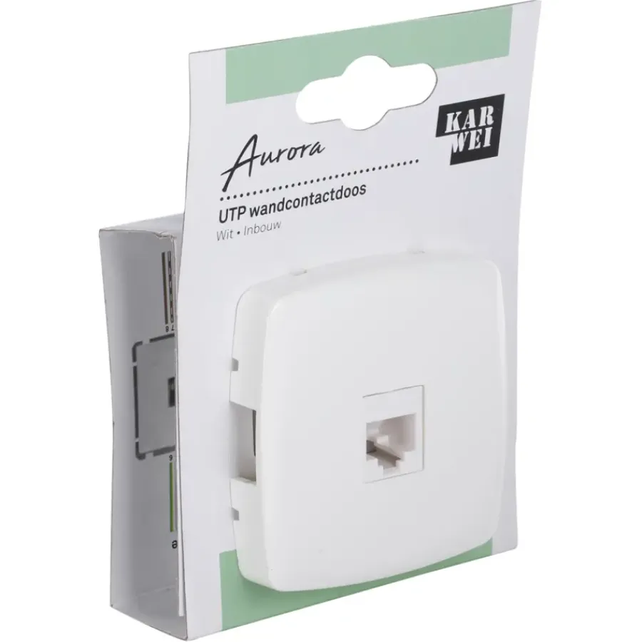 Inbouw Schakelmateriaal|Stopcontacten & Overige Contactdozen > KARWEI Aurora UTP Wandcontactdoos CAT5 wit