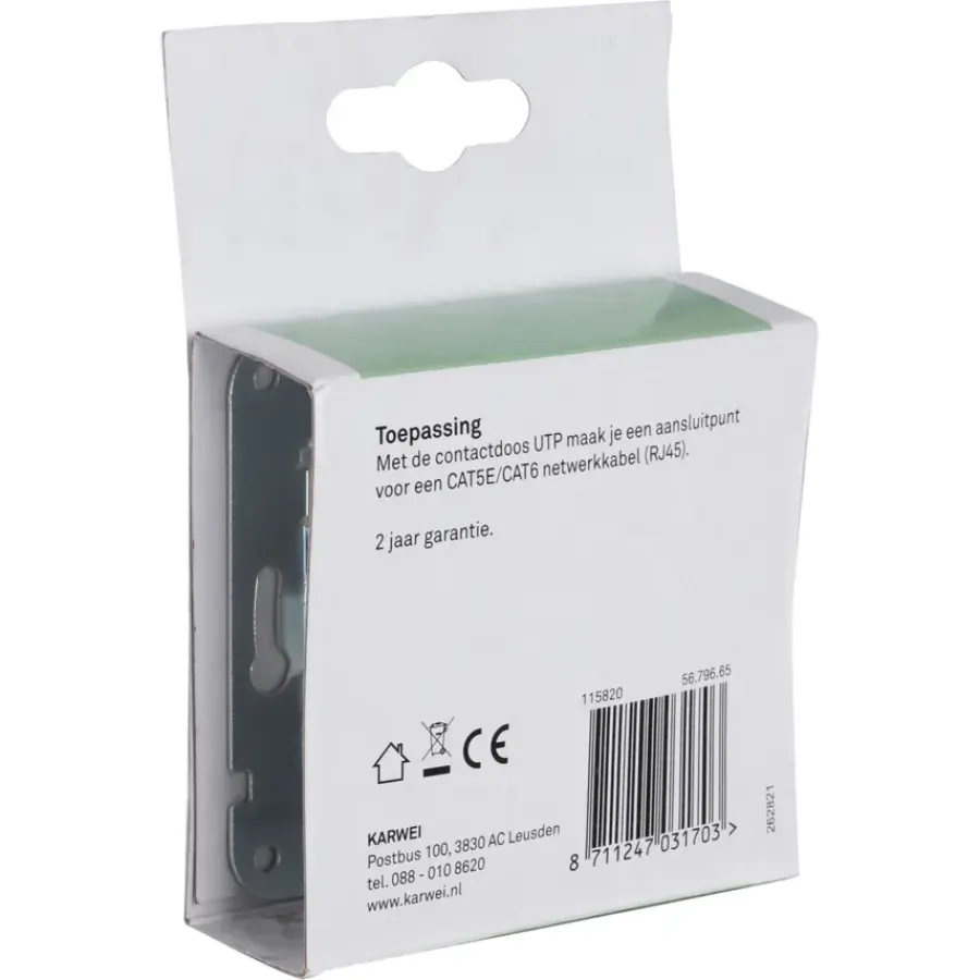 Inbouw Schakelmateriaal|Stopcontacten & Overige Contactdozen > KARWEI Aurora UTP Wandcontactdoos CAT5 wit