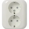Inbouw Schakelmateriaal|Stopcontacten & Overige Contactdozen > KARWEI Aurora Wandcontactdoos Dubbel RA wit