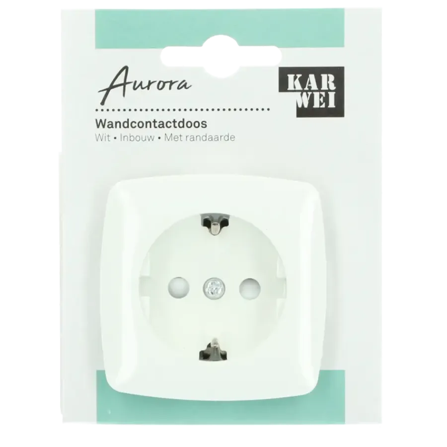 Inbouw Schakelmateriaal|Stopcontacten & Overige Contactdozen > KARWEI Aurora wandcontactdoos RA wit