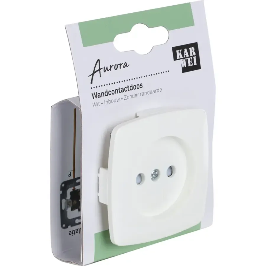Inbouw Schakelmateriaal|Stopcontacten & Overige Contactdozen > KARWEI Aurora wandcontactdoos wit