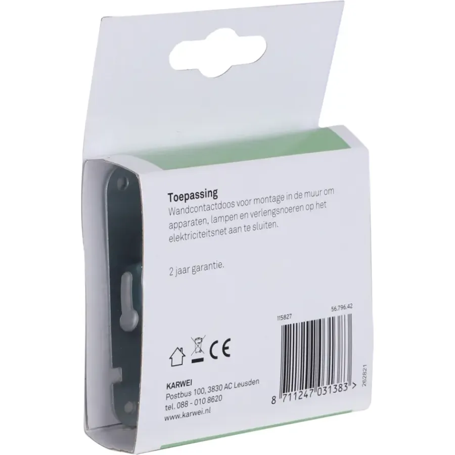 Inbouw Schakelmateriaal|Stopcontacten & Overige Contactdozen > KARWEI Aurora wandcontactdoos wit