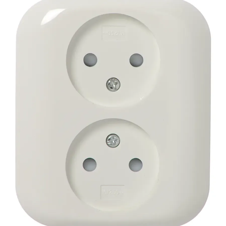Inbouw Schakelmateriaal|Stopcontacten & Overige Contactdozen > KARWEI Aurora wandcontactdoos dubbel wit