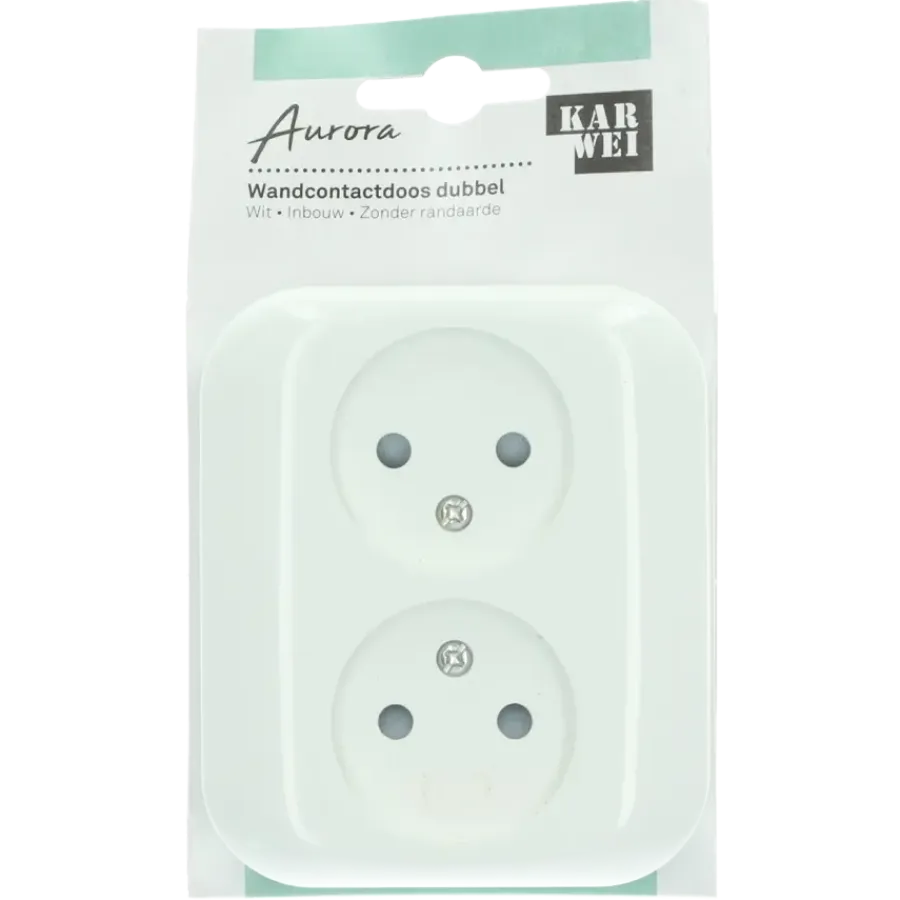 Inbouw Schakelmateriaal|Stopcontacten & Overige Contactdozen > KARWEI Aurora wandcontactdoos dubbel wit
