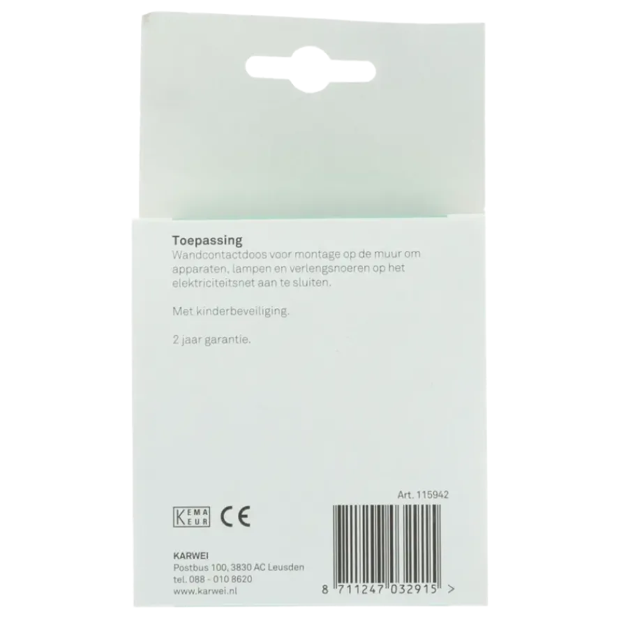 Inbouw Schakelmateriaal|Stopcontacten & Overige Contactdozen > KARWEI Aurora wandcontactdoos dubbel wit