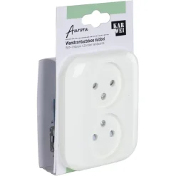 Inbouw Schakelmateriaal|Stopcontacten & Overige Contactdozen > KARWEI Aurora wandcontactdoos dubbel wit