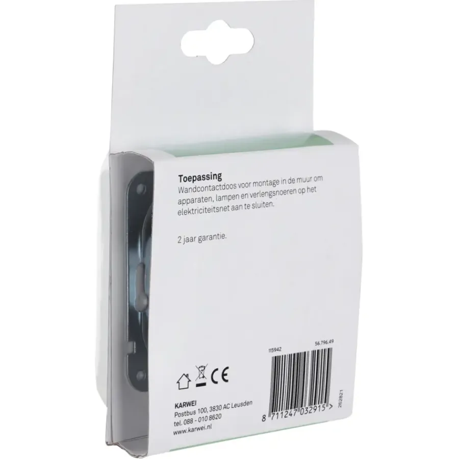 Inbouw Schakelmateriaal|Stopcontacten & Overige Contactdozen > KARWEI Aurora wandcontactdoos dubbel wit