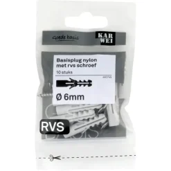 KARWEI Basisplug 6x30mm+uni 4x45 RVS 10ST