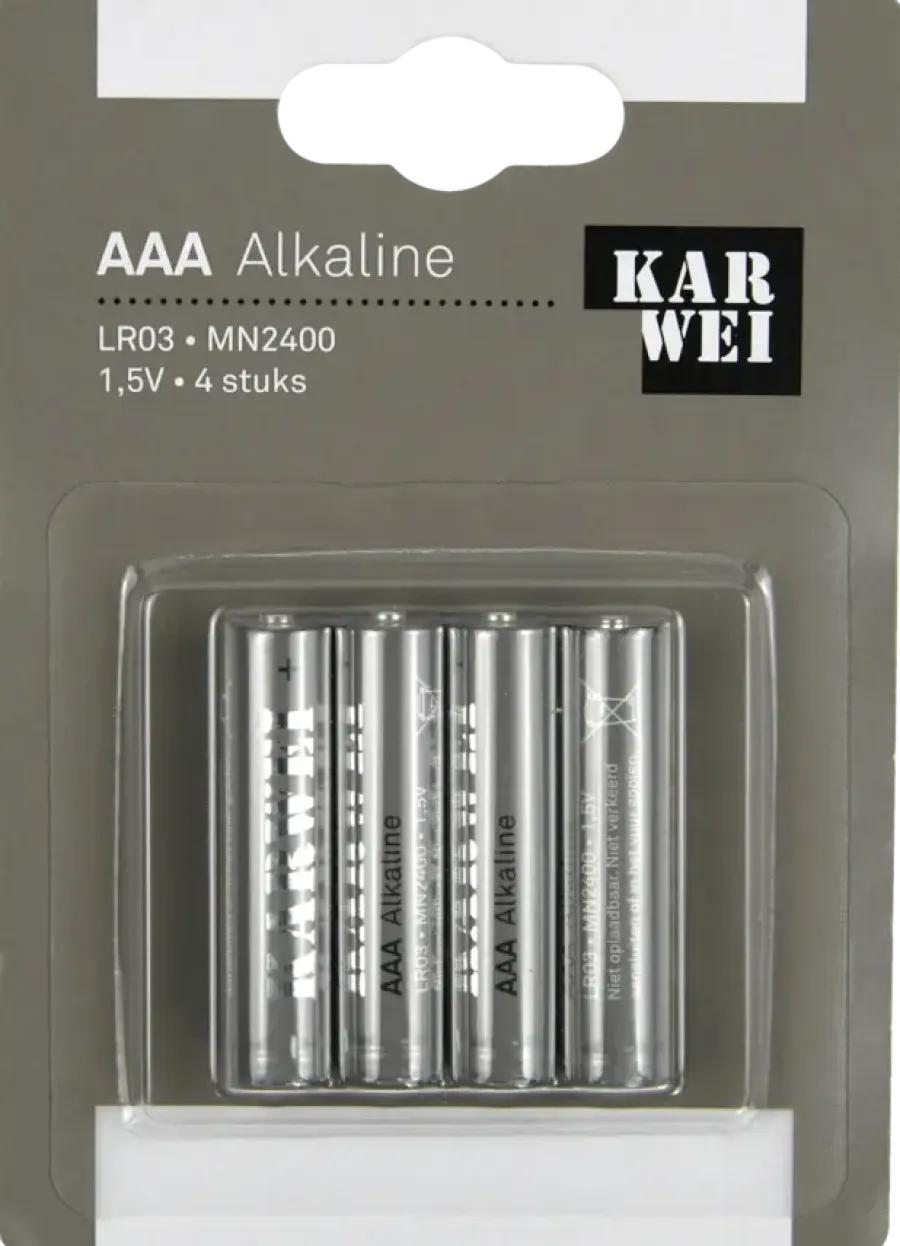 Batterijen > KARWEI Batterij Alkaline AAA 4 stuks