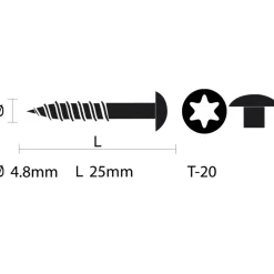 KARWEI compactplaatschroef RVS wit 4,8x25 mm (5 stuks)