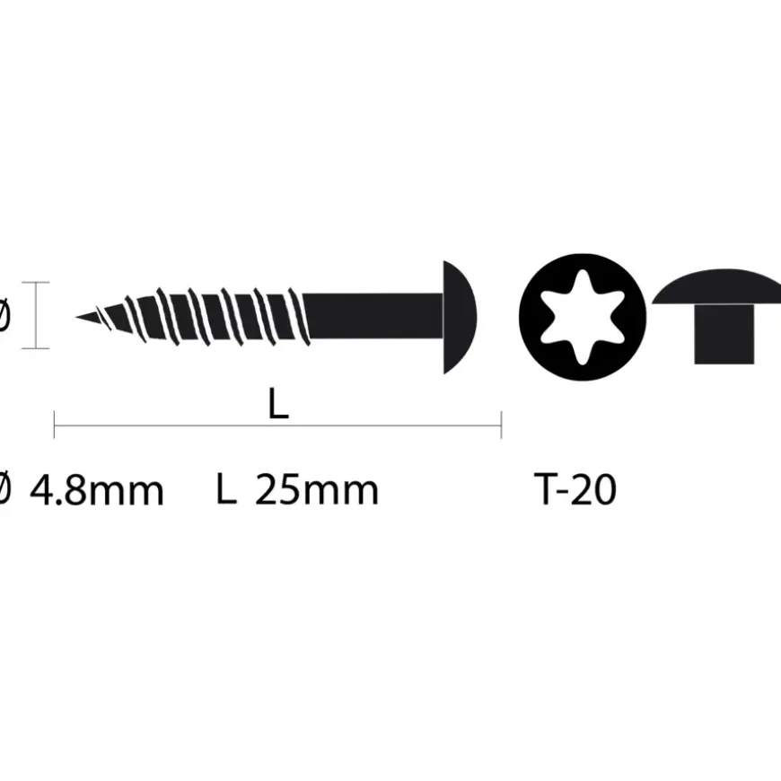 KARWEI compactplaatschroef RVS wit 4,8x25 mm (5 stuks)