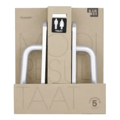 Deurbeslag Binnendeur|Deurklinken > KARWEI deurkruk set Abel ovaal schild vrij-bezet sluiting 63/8 mm aluminium