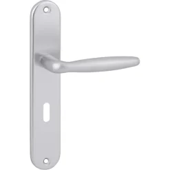 Deurbeslag Binnendeur|Deurklinken > KARWEI deurkruk set Antonio ovaal schild sleutelgat 56 mm aluminium