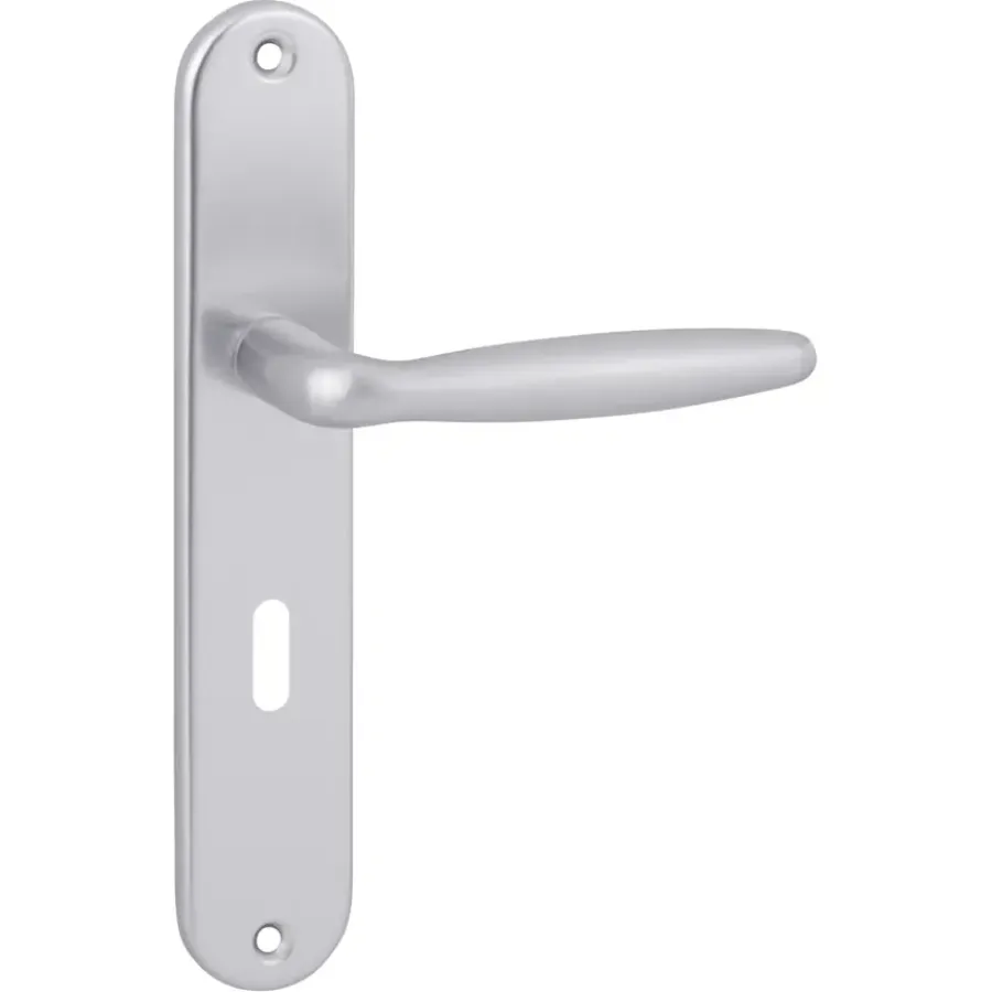 Deurbeslag Binnendeur|Deurklinken > KARWEI deurkruk set Antonio ovaal schild sleutelgat 56 mm aluminium