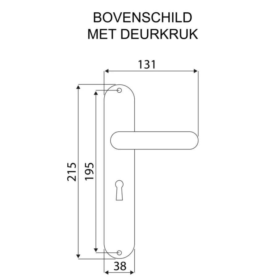 Deurbeslag Binnendeur|Deurklinken > KARWEI deurkruk set Antonio ovaal schild sleutelgat 56 mm aluminium