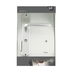Deurbeslag Binnendeur|Deurklinken > KARWEI deurkruk set Antonio ovaal schild vrij-bezet sluiting 63/8 mm aluminium