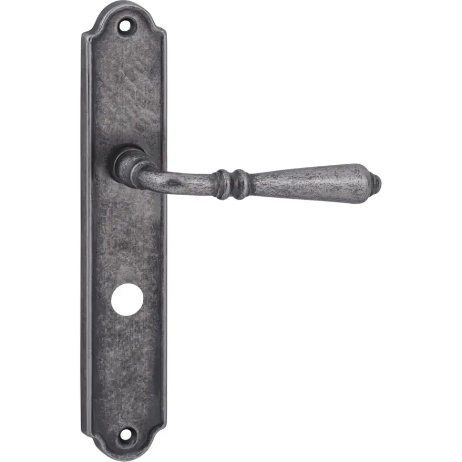 Deurbeslag Binnendeur|Deurklinken > KARWEI deurkruk set Bento ovaal schild vrij-bezet sluiting 63/8 mm tin look messing